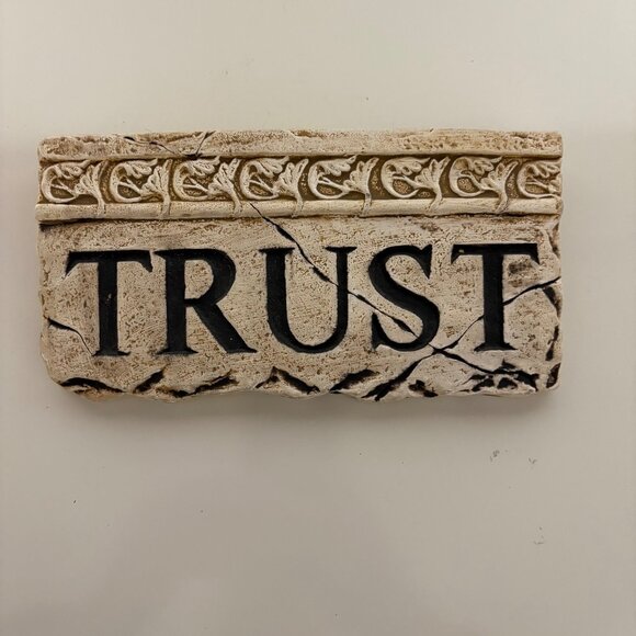 Trust Decorative Wall Plaque Ornate Stone Looking - Picture 1 of 5